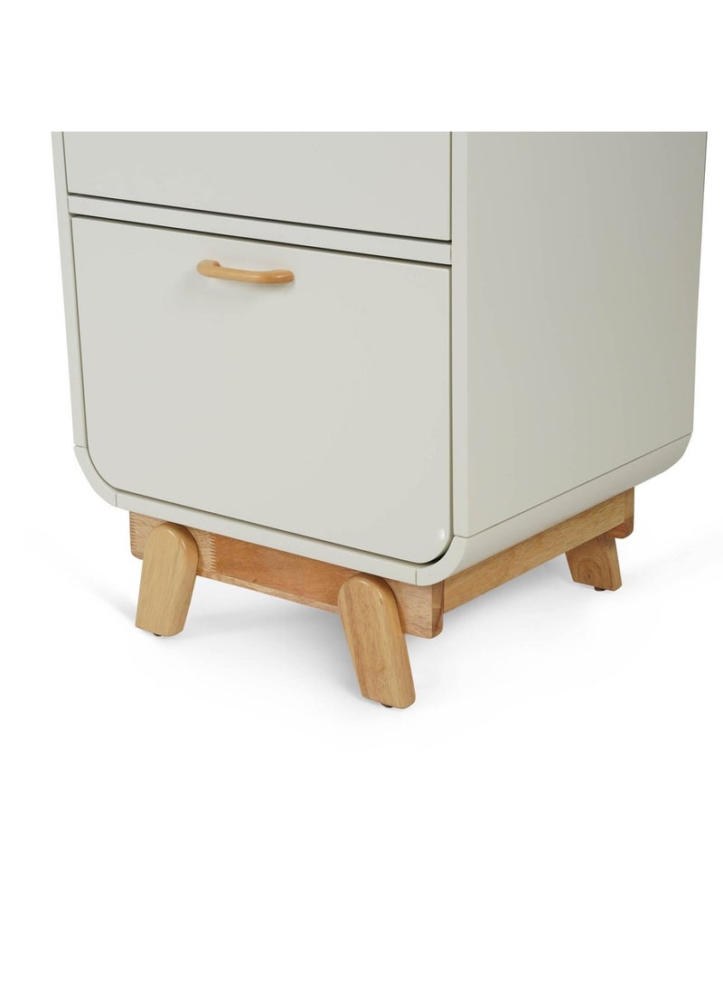 Pan Home ARCEL - 3 DRAWERS CHEST OF DRAWERS-SOLID RUBBER WOOD-WHITE AND NATURAL "  - Image 5