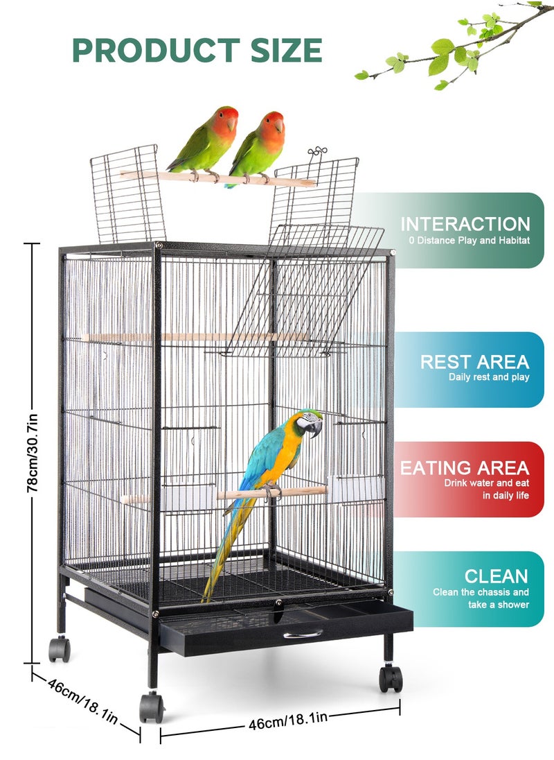 URbazaar Large Metal Bird Flight Cage, Spacious Parrot Cage with Removable Tray - Multifunctional Aviary with wheels for Convenient Bird Care & Breeding  - Image 2