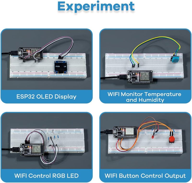 لافين مجموعة بدء أساسية من للوحة تطوير ESP32 ESP-32S WiFi IoT مع دليل تعليمي متوافقة مع بيئة تطوير Arduino IDE - Image 4