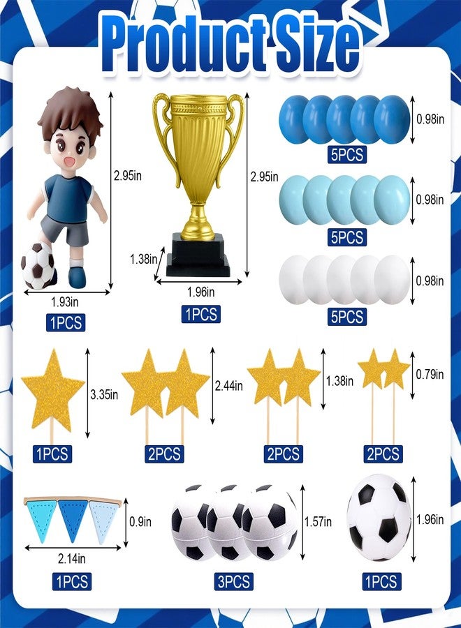 Knana 29Pcs Soccer Cake Topper Soccer Party Decorations Soccer Cake Decorations Sports Themed Party Decorations for Soccer Theme Birthday Party Supplies - Image 4