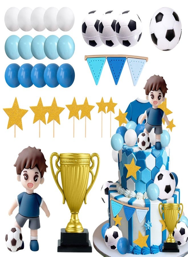 Knana 29Pcs Soccer Cake Topper Soccer Party Decorations Soccer Cake Decorations Sports Themed Party Decorations for Soccer Theme Birthday Party Supplies - Image 2