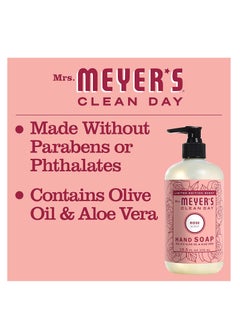 MRS. MEYER'S CLEAN DAY Hand Soap, Made with Essential Oils, Biodegradable Formula, Rose, 12.5 fl. Oz - pzsku/ZD0D2C45A75BCE194DF9BZ/45/_/1740626114/d1aa9c92-bba0-4044-bdf8-b7d40597d9ff