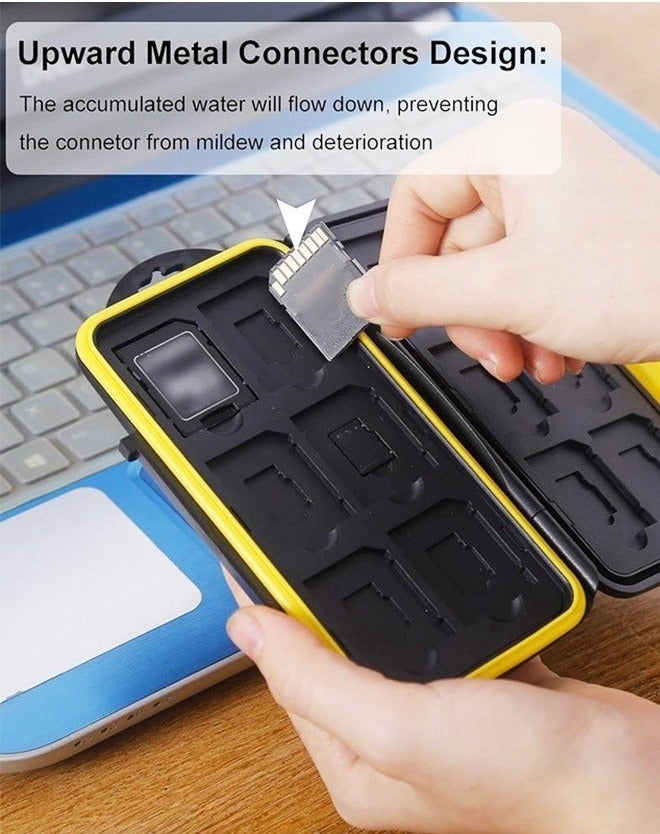 24 Slots Memory Card Case Holder Storage Waterproof & Anti-Shock TF SD Card Holder for 12 Micro SD SDXC SDHC TF Cards and 12 SD SDXC SDHC Cards - Image 3