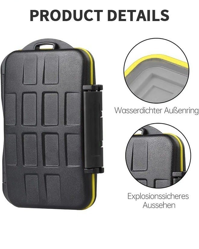 24 Slots Memory Card Case Holder Storage Waterproof & Anti-Shock TF SD Card Holder for 12 Micro SD SDXC SDHC TF Cards and 12 SD SDXC SDHC Cards - Image 4