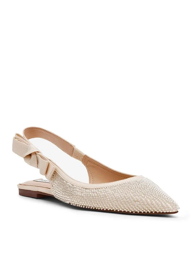 Olyvia-B Ivory Women's Bow-Detail Flats