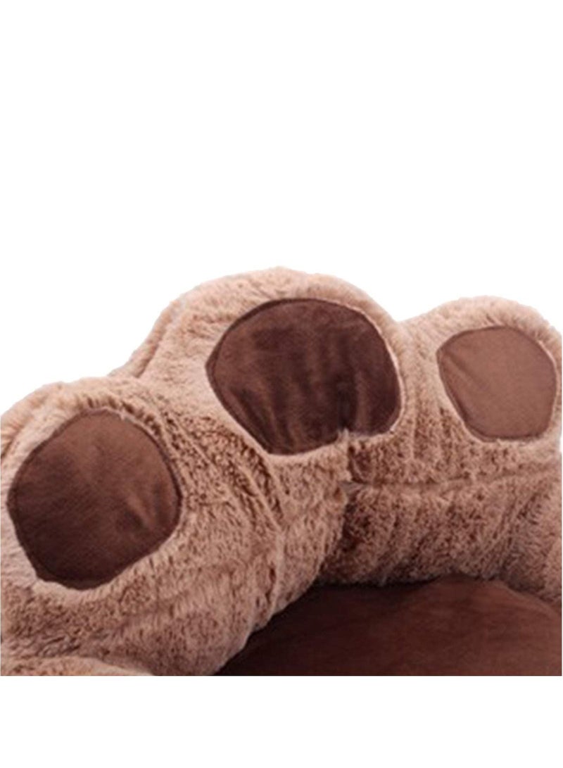 Generic Bear Paw Shape Pet Dog Cat Puppy Bedding Bed Sofa Short Plush Warm Soft Breathable Durable Kennel Brown (40-45CM)  - Image 4