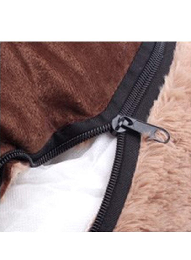 Generic Bear Paw Shape Pet Dog Cat Puppy Bedding Bed Sofa Short Plush Warm Soft Breathable Durable Kennel Brown (40-45CM)  - Image 3