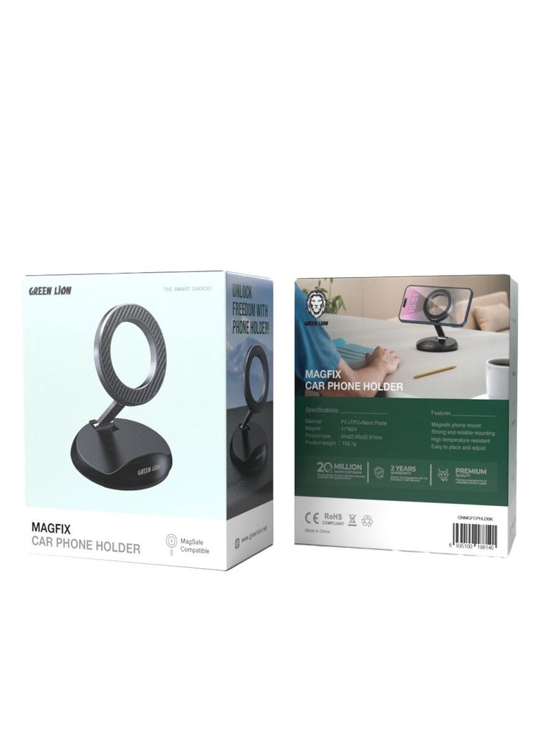 GREEN LION MagFix Car Phone Holder Secure & Stable Flexible Design Powerful Magnet- Black - Image 4