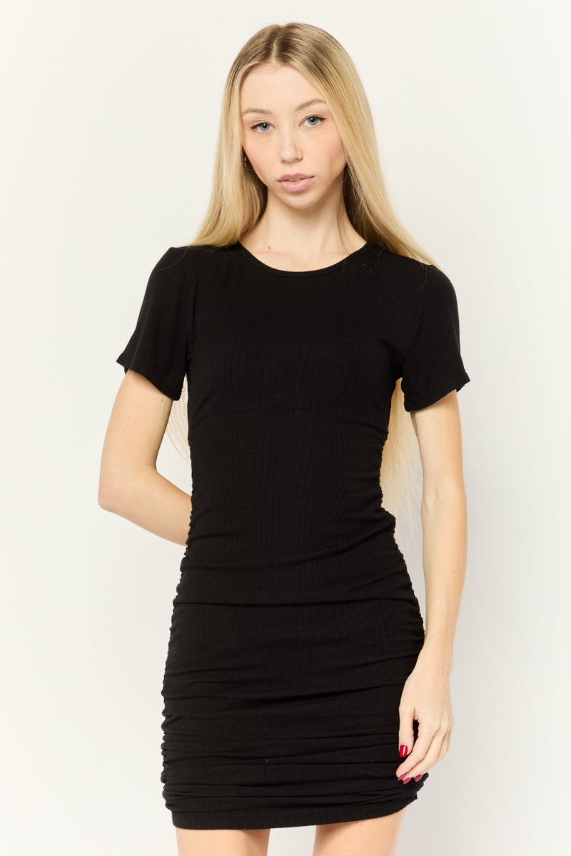 DKNY Sport Women Sportswear Fit Outdoor Ruched Mini Dress, Black - Image 1