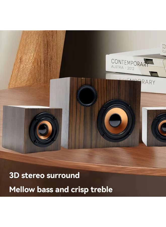 Mahogany Wooden Surround Sound Speaker Universal For Mobile Phone Laptop Home Use - Image 4