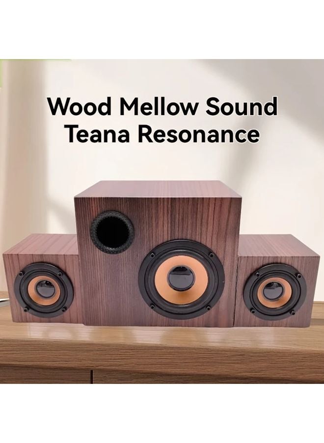 Mahogany Wooden Surround Sound Speaker Universal For Mobile Phone Laptop Home Use - Image 2