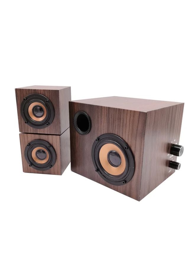 Mahogany Wooden Surround Sound Speaker Universal For Mobile Phone Laptop Home Use - Image 1