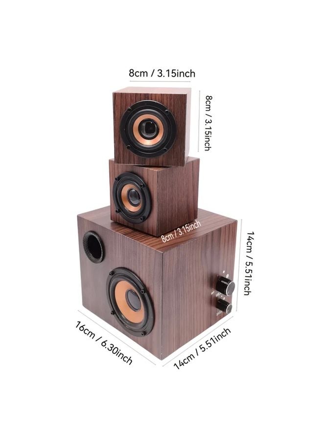 Mahogany Wooden Surround Sound Speaker Universal For Mobile Phone Laptop Home Use - Image 3