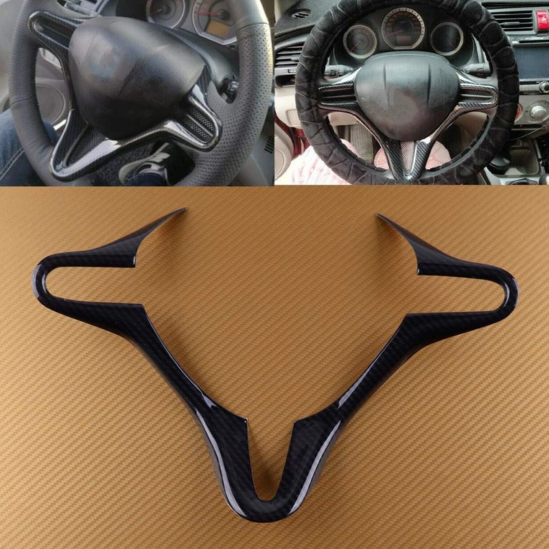 QASULER Carbon Fiber Steering Wheel Cover for Civic - Image 3