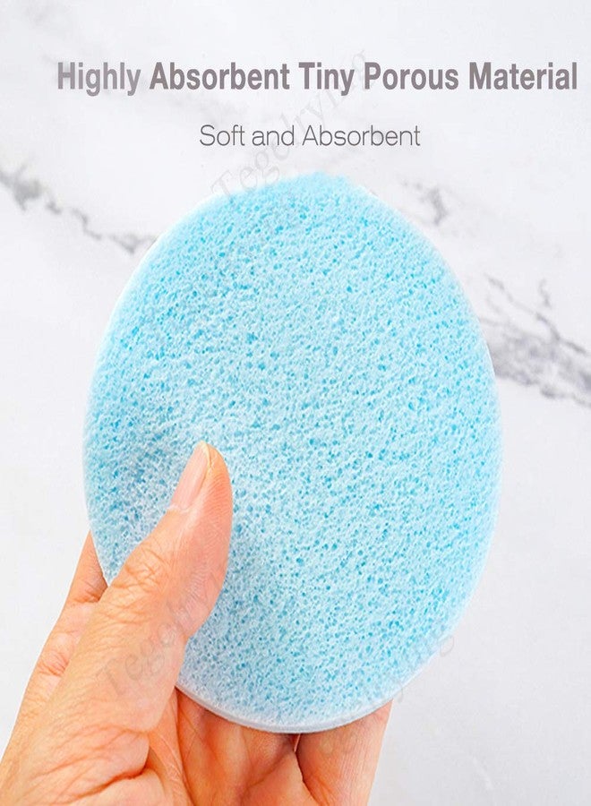 Tegelrying Facial Sponge Compressed,120 Count PVA Professional Makeup Removal Round Face Wash Sponges Spa Pads Exfoliating Cleansing for Women,Blue - Image 3