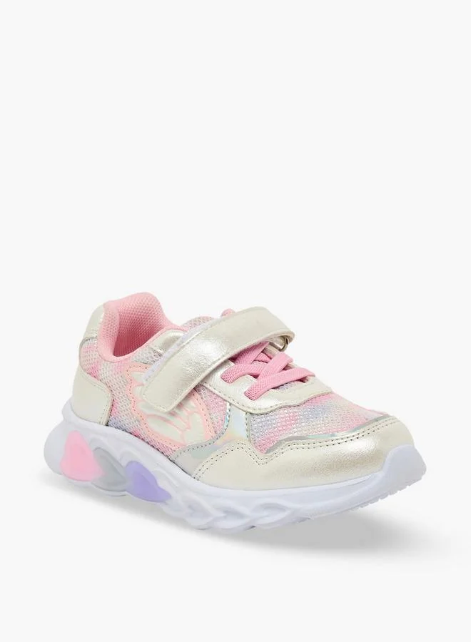 Juniors Girls Light-Up Hook & Loop School Sneakers