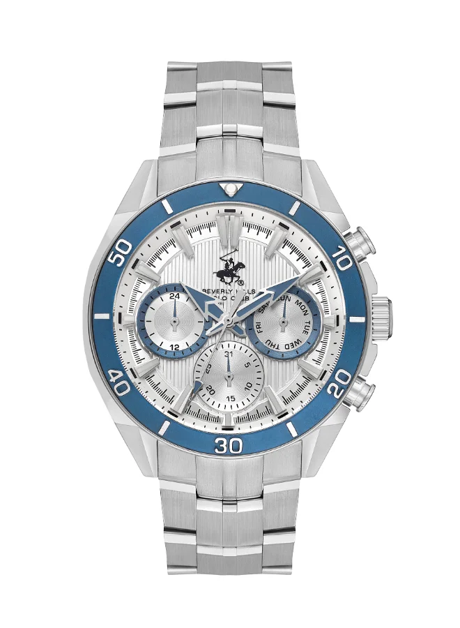 BEVERLY HILLS POLO CLUB Polo Club Men's Watch, Multi Function Display and Metal Strap - BP3599X.360, Silver