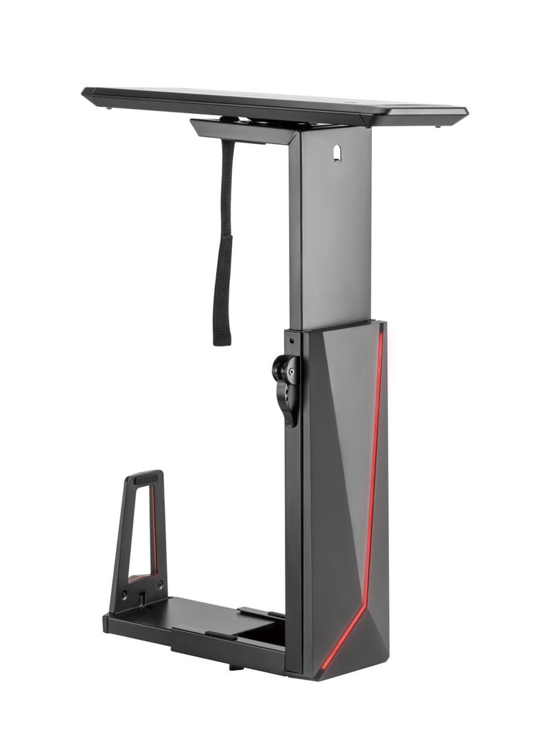 AFTERWORK Glide X Deluxe Gaming Under Desk CPU Holder with RGB Lighting and Sliding Track - Adjustable, Space-Saving, and Customizable (Black) - Image 5