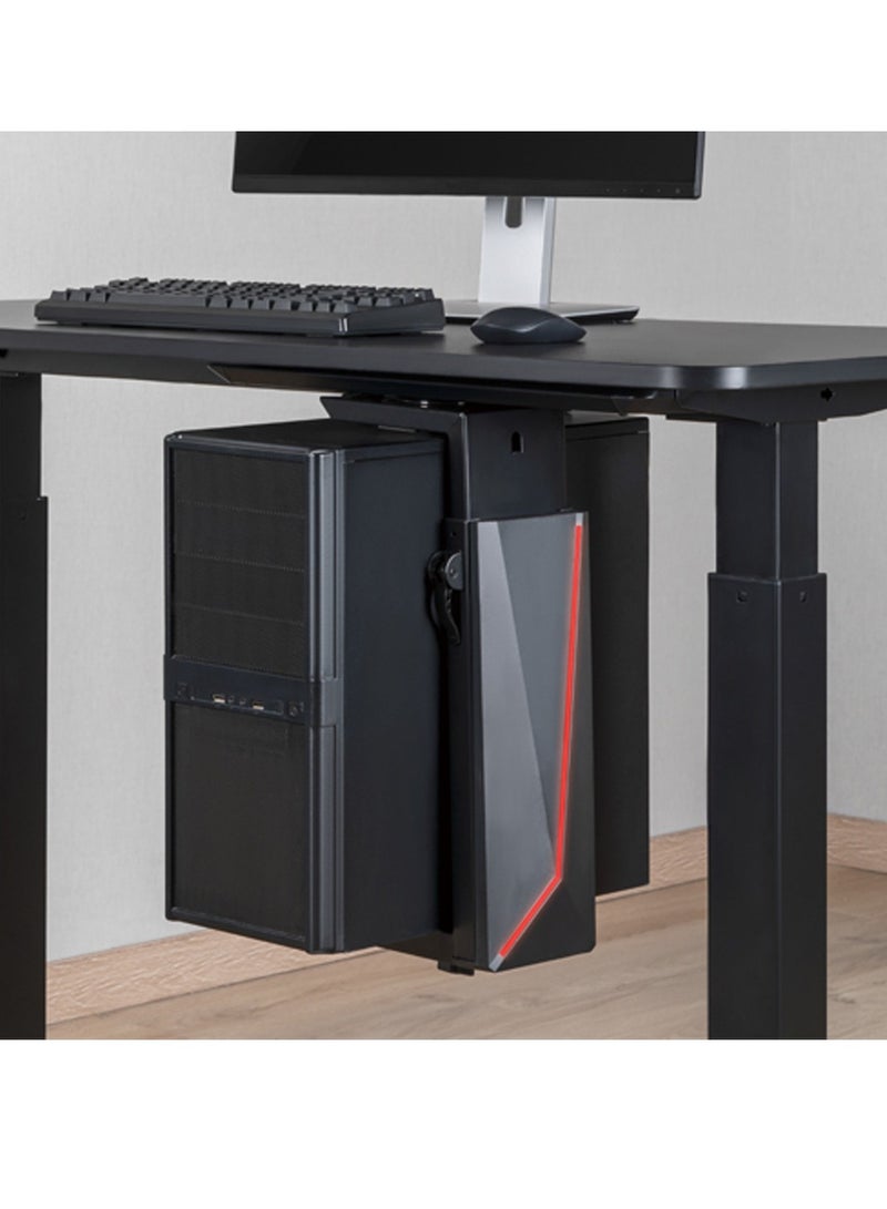 AFTERWORK Glide X Deluxe Gaming Under Desk CPU Holder with RGB Lighting and Sliding Track - Adjustable, Space-Saving, and Customizable (Black) - Image 4