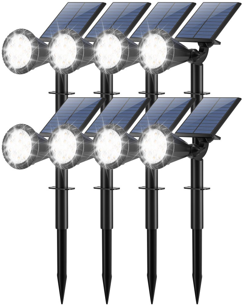 Tadyreal Solar Lights Outdoor Waterproof IP65 180Â° Adjustable Solar Powered Landscape Spot Lights for Yard 4 Lighting Modes Spotlights for Pathway Garden Outside Wall Pool Porch (8 Pack, Cool White) - Image 1