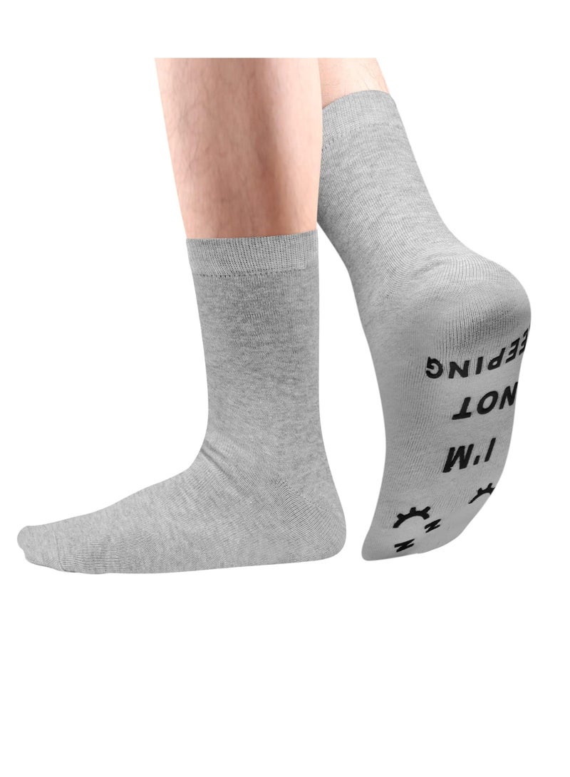 Funny Men's Black Socks - Perfect Birthday Gifts for Dad, Grandpa, Son, and Women! "I'm Not Sleeping, Just Resting My Eyes" - Image 3