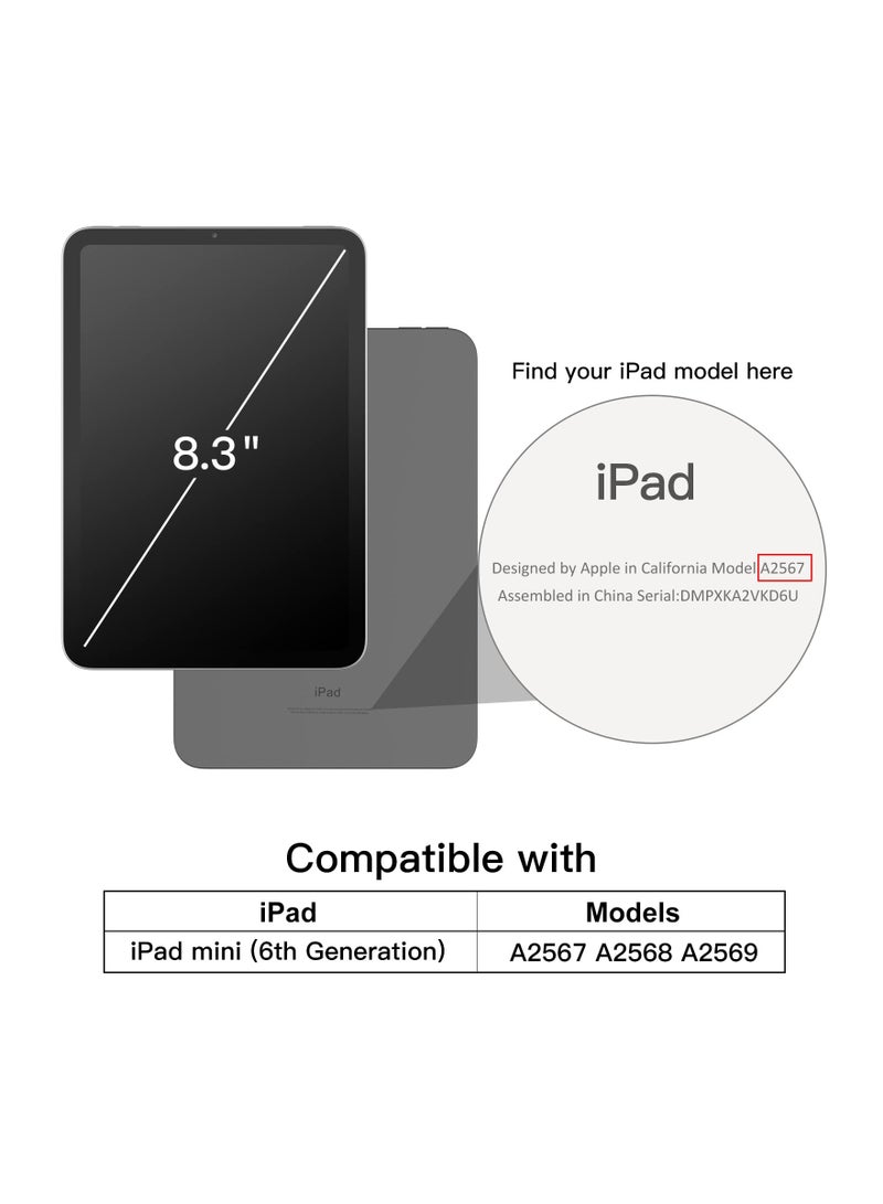 جي تيك حافظة مغناطيسية متوافقة مع iPad mini 6 8.3 بوصة 2021 موديل تدعم الجيل الثاني من قلم الشحن المغناطيسي، غطاء لوحي ذكي نحيف مع خاصية الاستيقاظ والنوم التلقائي باللون الأسود - Image 2