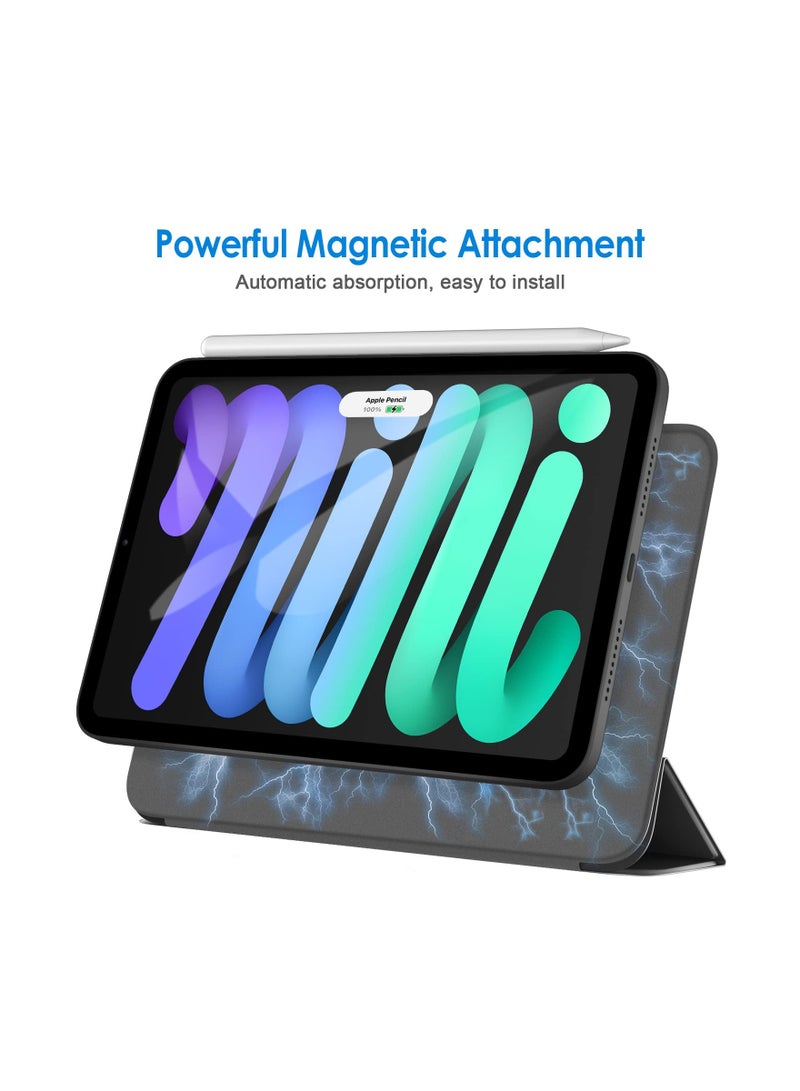 جي تيك حافظة مغناطيسية متوافقة مع iPad mini 6 8.3 بوصة 2021 موديل تدعم الجيل الثاني من قلم الشحن المغناطيسي، غطاء لوحي ذكي نحيف مع خاصية الاستيقاظ والنوم التلقائي باللون الأسود - Image 3