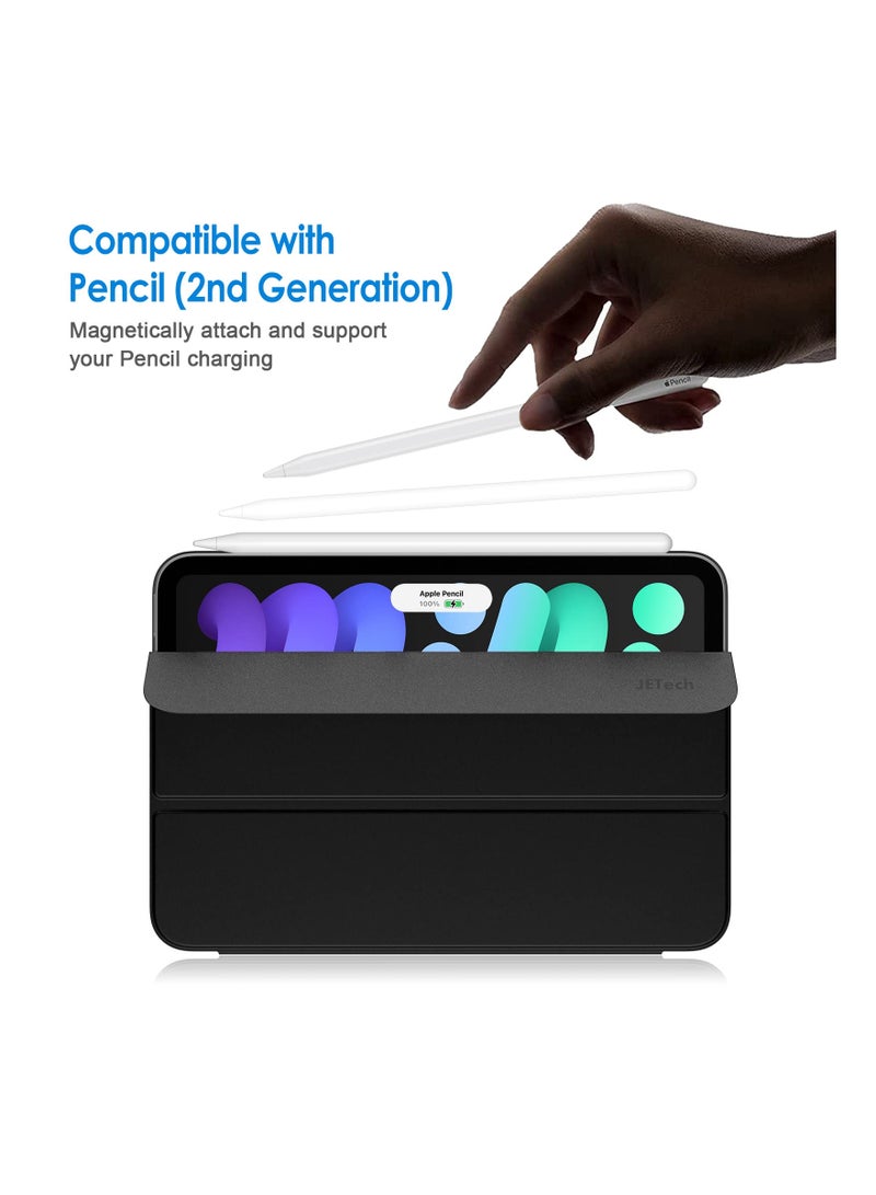 جي تيك حافظة مغناطيسية متوافقة مع iPad mini 6 8.3 بوصة 2021 موديل تدعم الجيل الثاني من قلم الشحن المغناطيسي، غطاء لوحي ذكي نحيف مع خاصية الاستيقاظ والنوم التلقائي باللون الأسود - Image 4