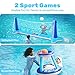 JOYIN Inflatable Volleyball Net Basketball Hoops Pool Float Set Balls Included for KidsAdults Summing Pool Game Floating Summer Floaties Volleyball Court BasketballLDark Blue - Image 4