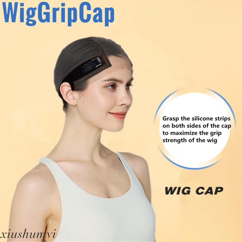 Xiushumyi Wig Cap Lace Wig Grip Cap for Keeping Wigs in Place Wig Cap with Grip Band Make Your Wigs Glue Free Non-Slip Wig Caps for Women (Brown, M) - Image 4