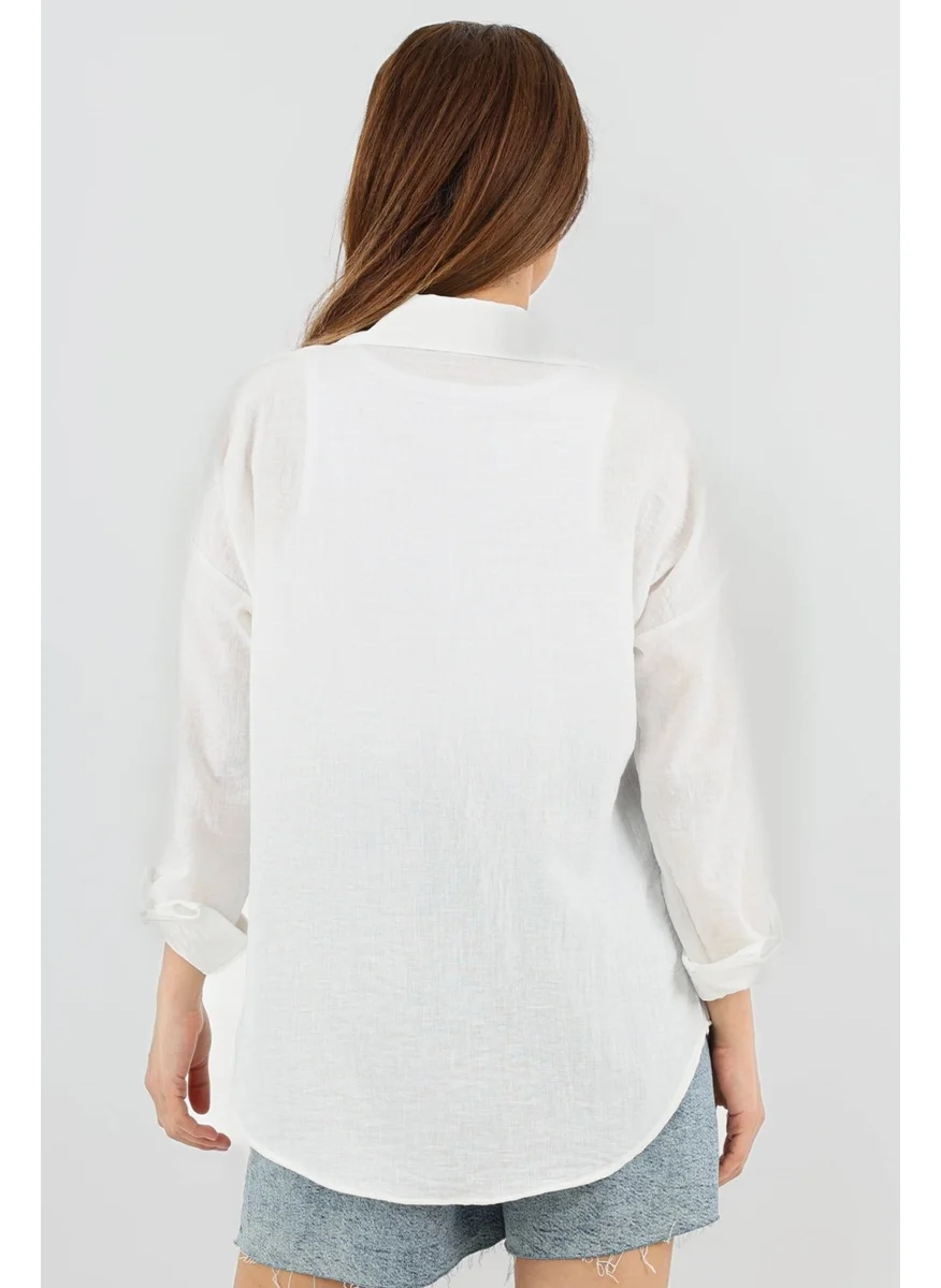 Ritnice Women's Well Ecru Linen Shirt