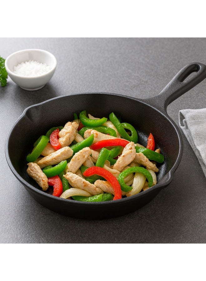 ديسينت ديسنت كومبو سِت – كاست آيرن فراي بان 20 سم + دايموند كت ستينلس ستيل سبايس بوكس 12.5 إنش (7 كبس) | بري سيزَند ناتشُرَلي نون ستك | جاز، إندكشن آند أوفن كومباتبل - Image 2