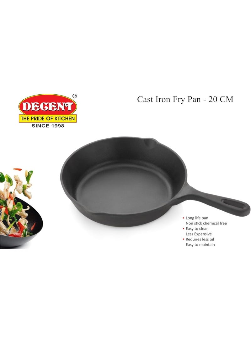 ديسينت ديسنت كومبو سِت – كاست آيرن فراي بان 20 سم + دايموند كت ستينلس ستيل سبايس بوكس 12.5 إنش (7 كبس) | بري سيزَند ناتشُرَلي نون ستك | جاز، إندكشن آند أوفن كومباتبل - Image 5