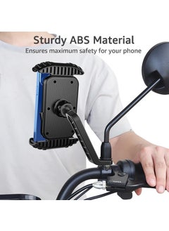 Apera MT27 Lock System Mirror Mounted Motorcycle Phone Holder Horizontal and Vertical Use  - Image 4