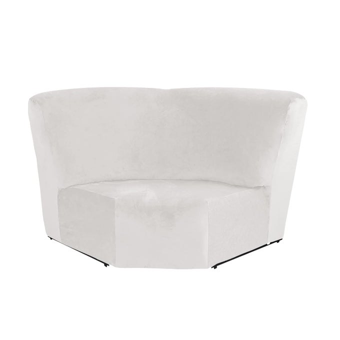 CORNER SOFA COVER 1 PIECE VELVET STRETCH CORNER COUCH COVER FOR SECTIONAL RECLINER SOFA SLIPCOVER RECLINING L SHAPE SOFA COUCH ADDITIONAL SEAT WHITE