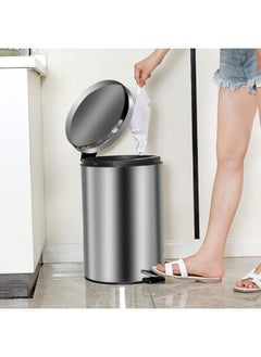 Winsor Winsor Stainless Steel Pedal Dustbin with Removable Inner Bucket - Trash Can Round Shape Dustbin for Bathroom, Home, Kitchen, washrooms, Room and Office 5 ltr  - Image 5