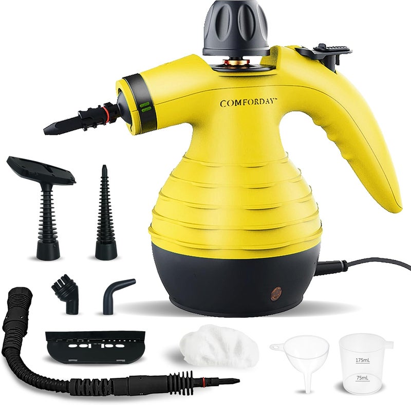 Comforday Multi-Purpose Handheld Pressurized Steam Cleaner with 9-Piece Accessories, Perfect for Stain Removal, Curtains, Car Seats, Floor, Carpet, Window Cleaning - Image 1