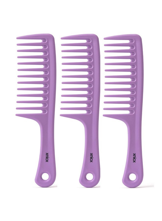 xnicx 3Pcs Wide Tooth Comb Setdetangling Hair Comb For Curlywetthick Hairhair Brush Shower Comb Detangler Hair Wide Comb With Care Handgrip Comb Styling Comb For Womenmen Macaron Purple - Image 1