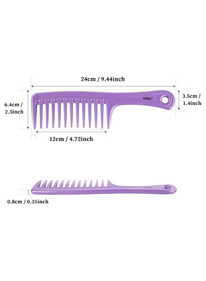 xnicx 3Pcs Wide Tooth Comb Setdetangling Hair Comb For Curlywetthick Hairhair Brush Shower Comb Detangler Hair Wide Comb With Care Handgrip Comb Styling Comb For Womenmen Macaron Purple - Image 3
