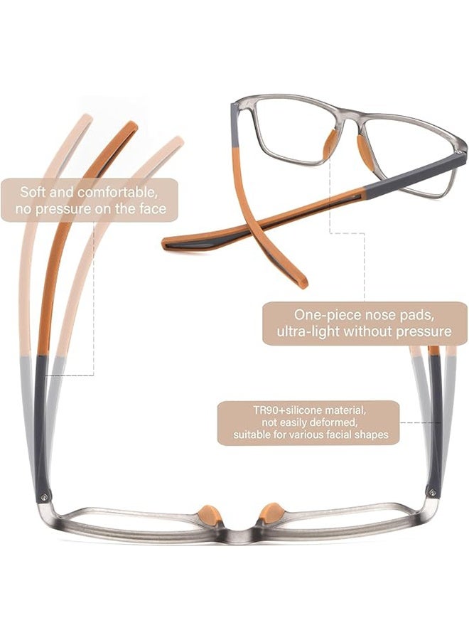 Sports Reading Glasses, HD Anti-blue Light Progressive Multi-focus Reading Glasses for Both Distance and Near Use for Women and Men - 200 Degrees - Image 4
