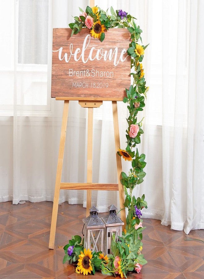 Naidiler Artificial Flower Garland, Sunflower & Rose Vines, Boho Wedding & Birthday Decor, 6ft Straight, Pink & Yellow, Fabric & Plastic - Image 5