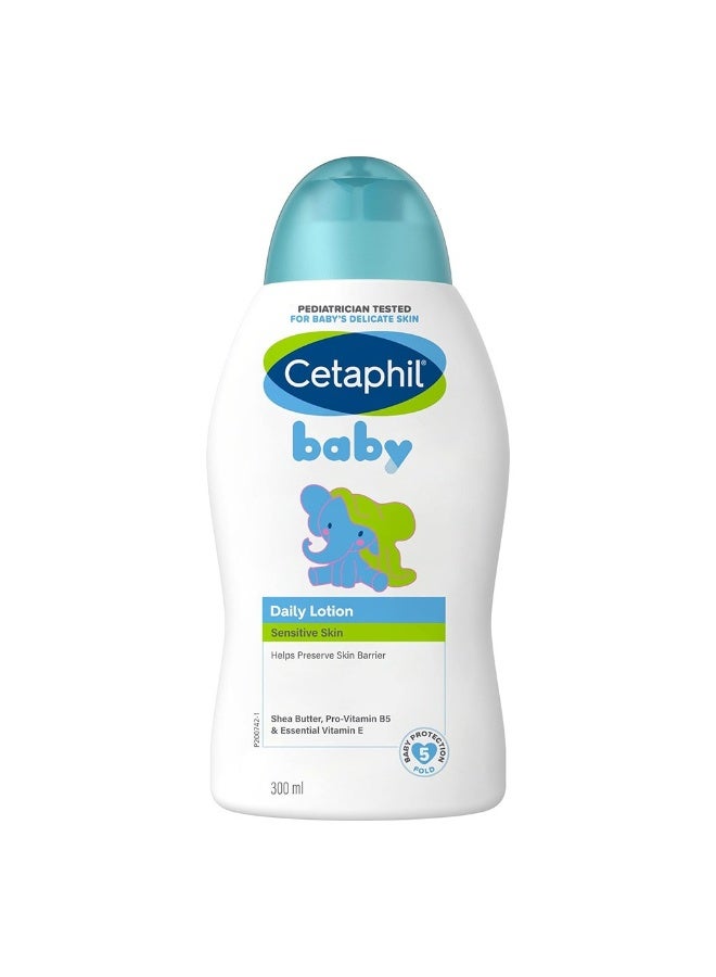 Cetaphil Baby Daily Lotion With Shea Butter, Face & Body Moisturizer For Delicate And Sensitive Skin, Unscented, 300ml