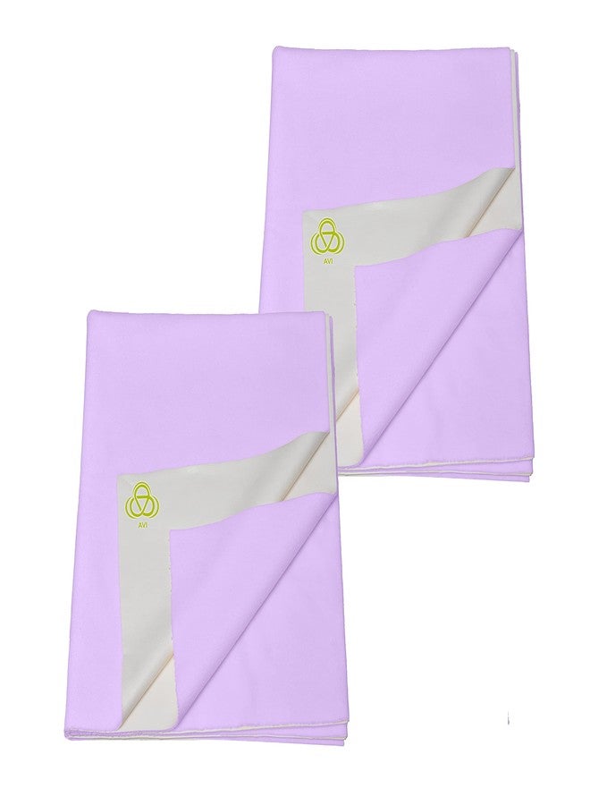 AVI FastDry Cotton Extra Absorbent Waterproof and Reusable Bed Protector/Dry Sheet for Baby- Large 100x140 cm -Purple, Pack of 2 - Image 1