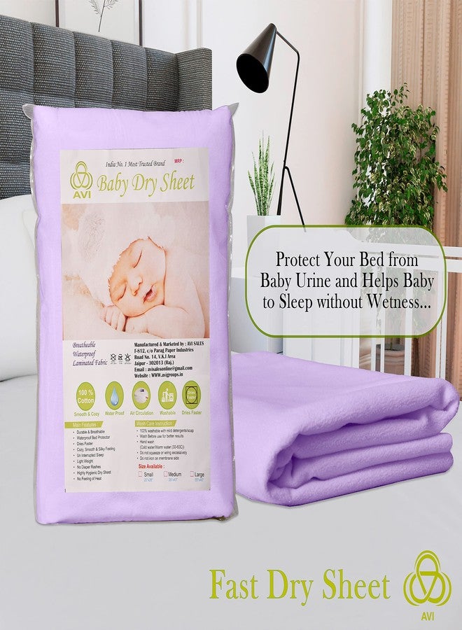 AVI FastDry Cotton Extra Absorbent Waterproof and Reusable Bed Protector/Dry Sheet for Baby- Large 100x140 cm -Purple, Pack of 2 - Image 2