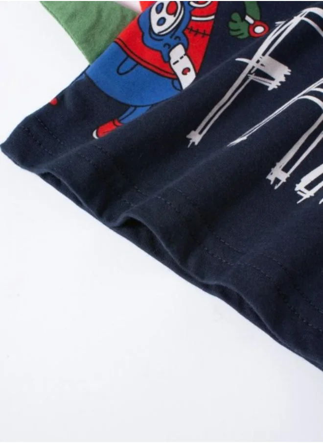 YUNIQEE Black Printed Short Sleeve Crew Neck T-Shirt