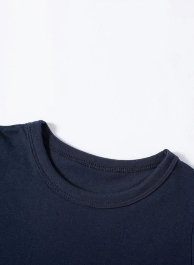 يونيكي Black Printed Short Sleeve Crew Neck T-Shirt