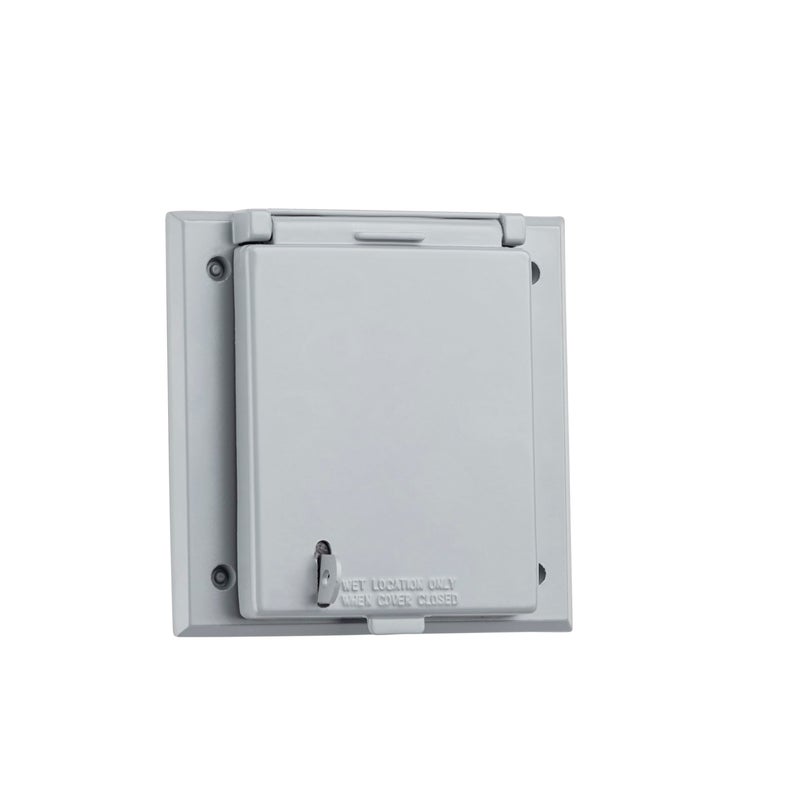 Sealproof Weatherproof 40/50 AMP Outlet Cover, 2-1/8â€ Diameter Outlet, Metallic 2-Gang Electrical Box Cover - Image 1