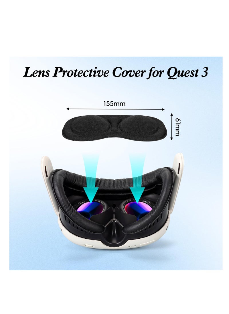 SYOSI - VR Facial Interface Bracket & PU Leather Foam Face Cover Compatible with Meta Quest 3, Sweat-Proof Replacement Meta Quest 3 VR Headset Accessories Facial Pad, Ventilation Design (4-in-1 Black) - Image 1