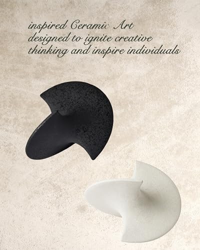 UPWOIGH Black Ceramic Inspired Decor, 5.12x7.28x5.12 in Handmade Premium Personalized Ceramic Balancing Sculpture for Living Room,Table Décor,1Pack - Image 4