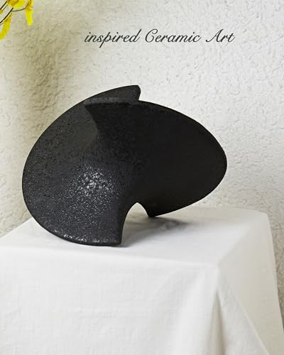 UPWOIGH Black Ceramic Inspired Decor, 5.12x7.28x5.12 in Handmade Premium Personalized Ceramic Balancing Sculpture for Living Room,Table Décor,1Pack - Image 3